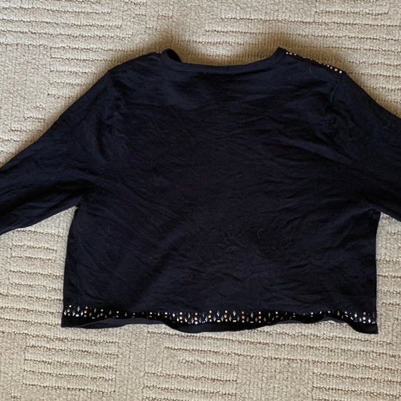 Calvin Klein Embellished Black Crop Cardigan - Picture 6 of 6